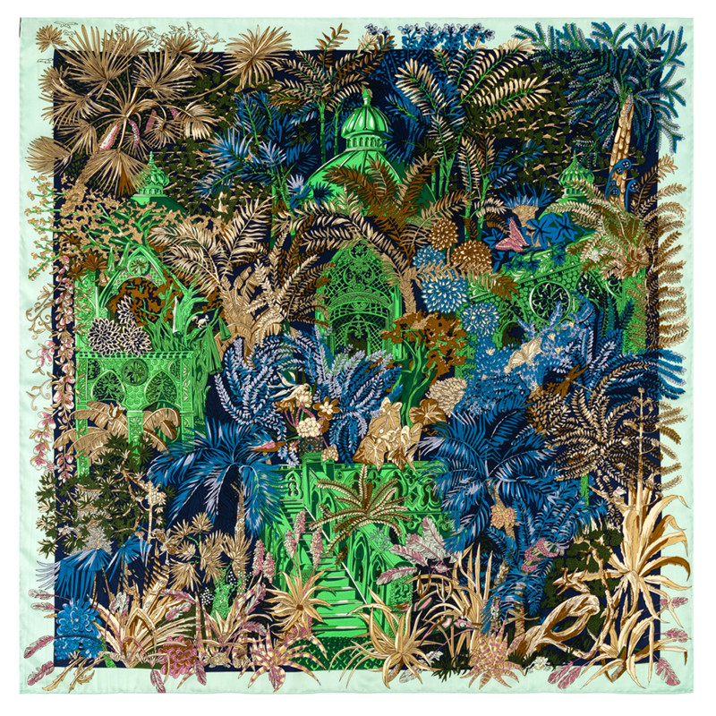 Silk Scarf Square - Ручной скрученный шелковый шарф из саржи,