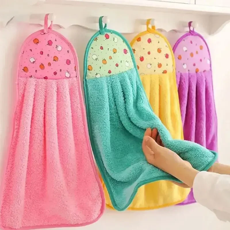 Women Kitchen Accessories - 1 шт. Коралловое велюровое полотенце для