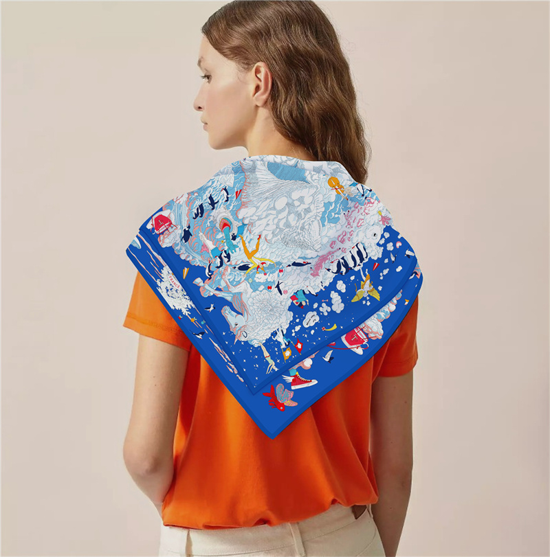 POBING саржевый шелковый шарф, – обзор и цена Silk Scarf Square